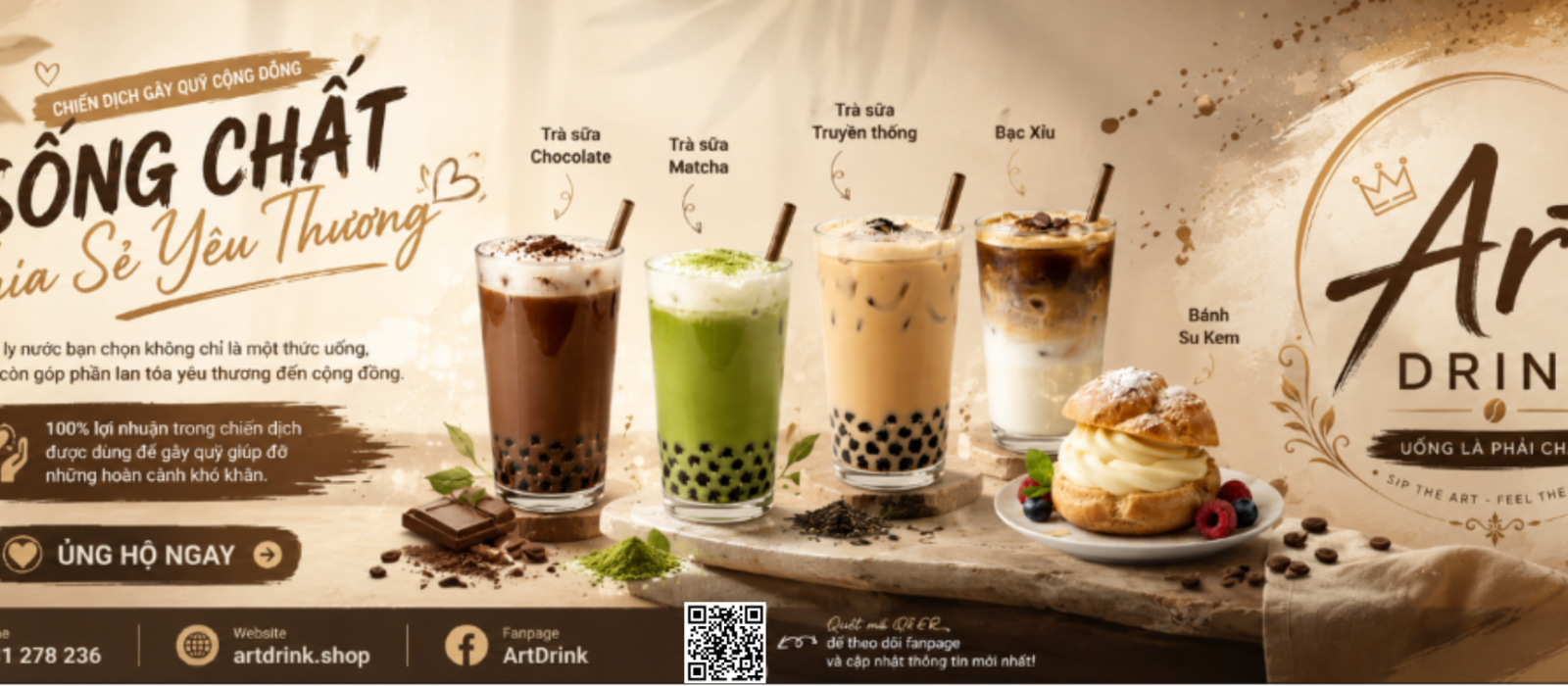 Banner chiến dịch "Sống Chất - Chia Sẻ Yêu Thương"
